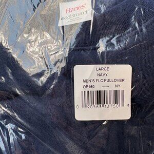 Hanes EcoSmart Navy Crewneck Sweatshirt Men’s Large Fleece Pullover NEW